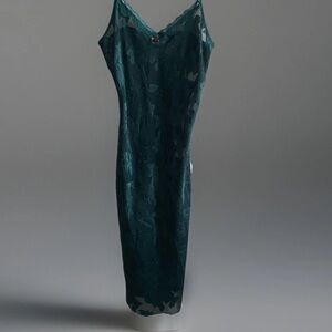 California Miss Vintage Nightgown‎ Small USA Made Green